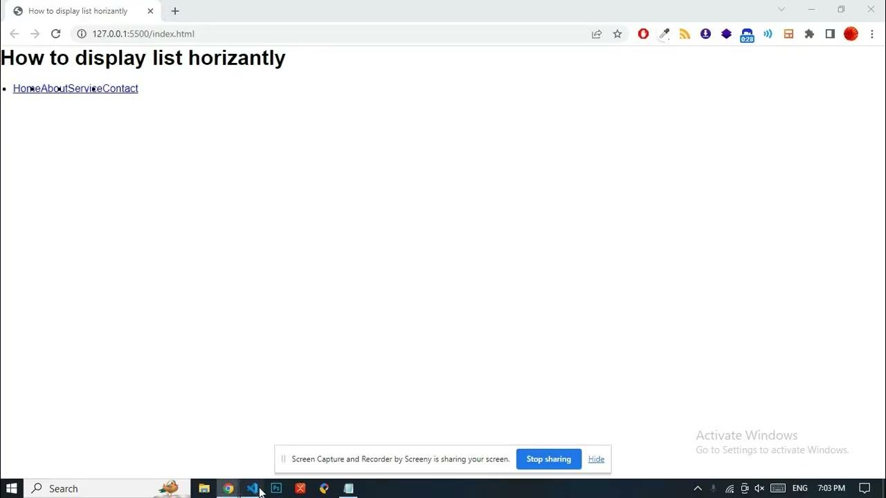 CSS How to display a list horizontally YouTube