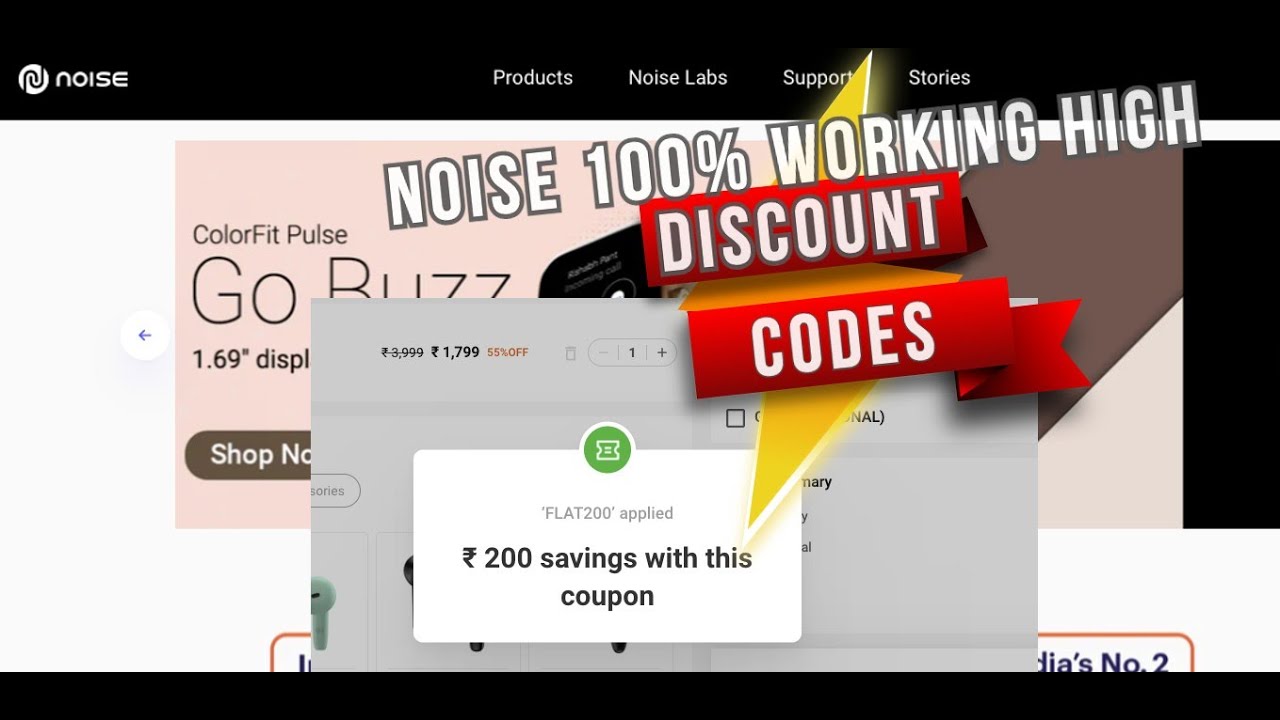 Noise Coupon Noise Coupons Go Noise Verified code GoNoise smart watches 100 working code