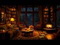 Cozy Reading Nook Ambience Jazz Relaxing Music With Warm Fireplace Rain Sounds To Study Sleep 