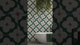 This Washroom Wall Looks Alive 😳🌸 | AI Tile Concept #interiordesign #home #illusion #homedecor