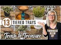 13 TIERED TRAYS & BOWLS  / FARMHOUSE DECOR DIY / THRIFT STORE MAKEOVER / TRASH TO TREASURE