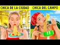 Desafos de chica de ciudad vs de pueblo  situaciones divertidas de rico vs pobre de 123 go food