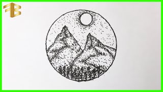 Kolay Manzara Çizimi Nasıl Yapılır - How to Draw Landscape Scenery Easy