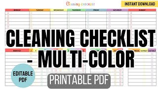 Information Cleaning Checklist Printable PDF - Multi-Color News