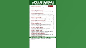 Academic Counselor Interview Questions and Answers