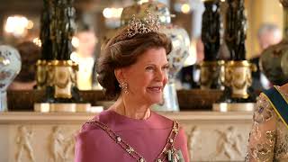 Swedish Royal family at dinner party at the Royal Palace with Finish President