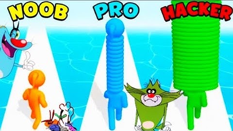 NOOB vs PRO vs HACKER In Long Neck Run | Oggy And Jack With Bob | All Levels Gameplay