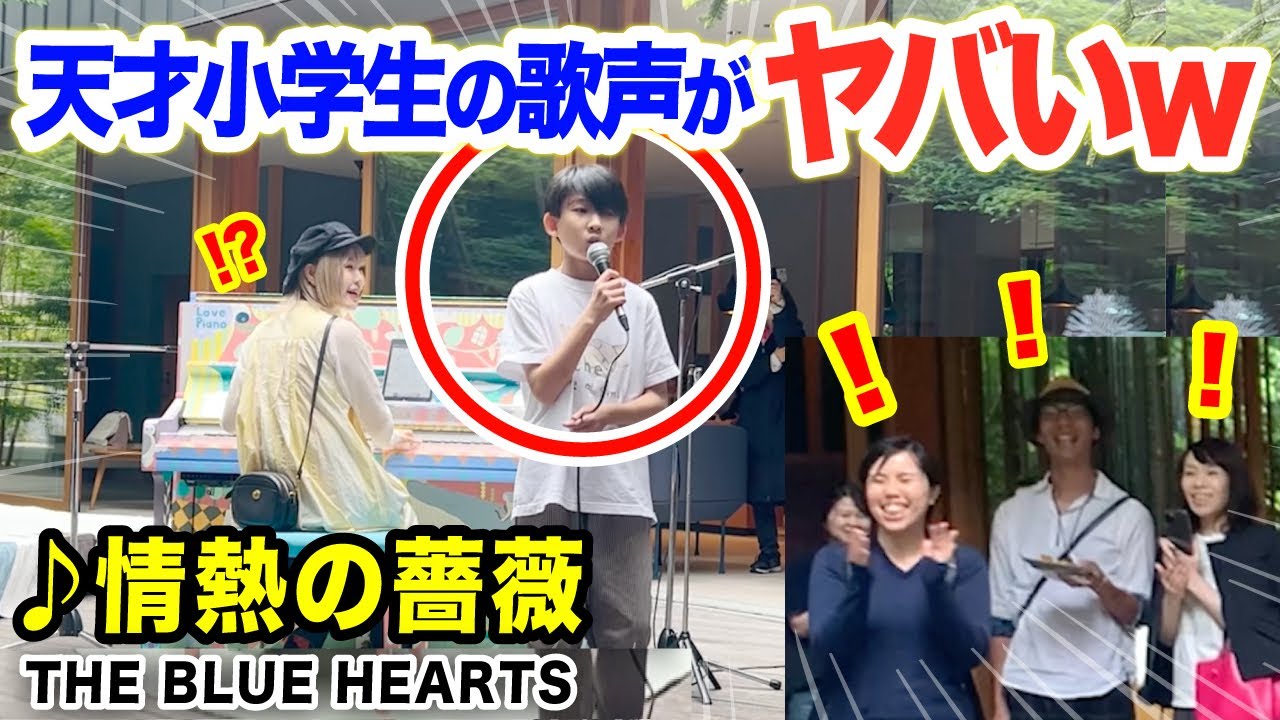 【衝撃】ブルーハーツを熱唱する小学生現る‼️『情熱の薔薇』をストリートピアノで即興セッションしたら盛り上がったww【軽井沢BEB5ストリートピアノ/THEBLUEHEARTS/publicpiano】
