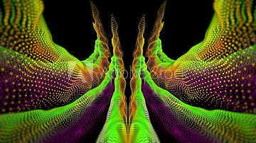 4K Seamless green-violet 3D fractal design.