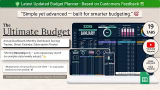Ultimate Budget Planner for Google Sheets, Expense Tracker, Savings, Subscriptions, Latest Planner