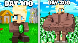 I Survived 200 Days as a BABY VILLAGER in Minecraft!