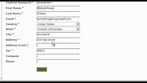 Edit My Profile - Websiteforge Ecommerce Website