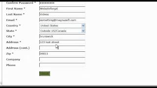 Edit My Profile - Websiteforge Ecommerce Website