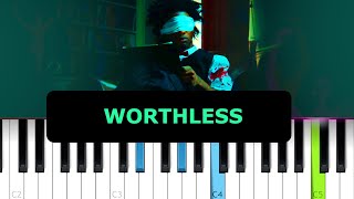Video voorbeeld van "d4vd - WORTHLESS (Piano Tutorial)"