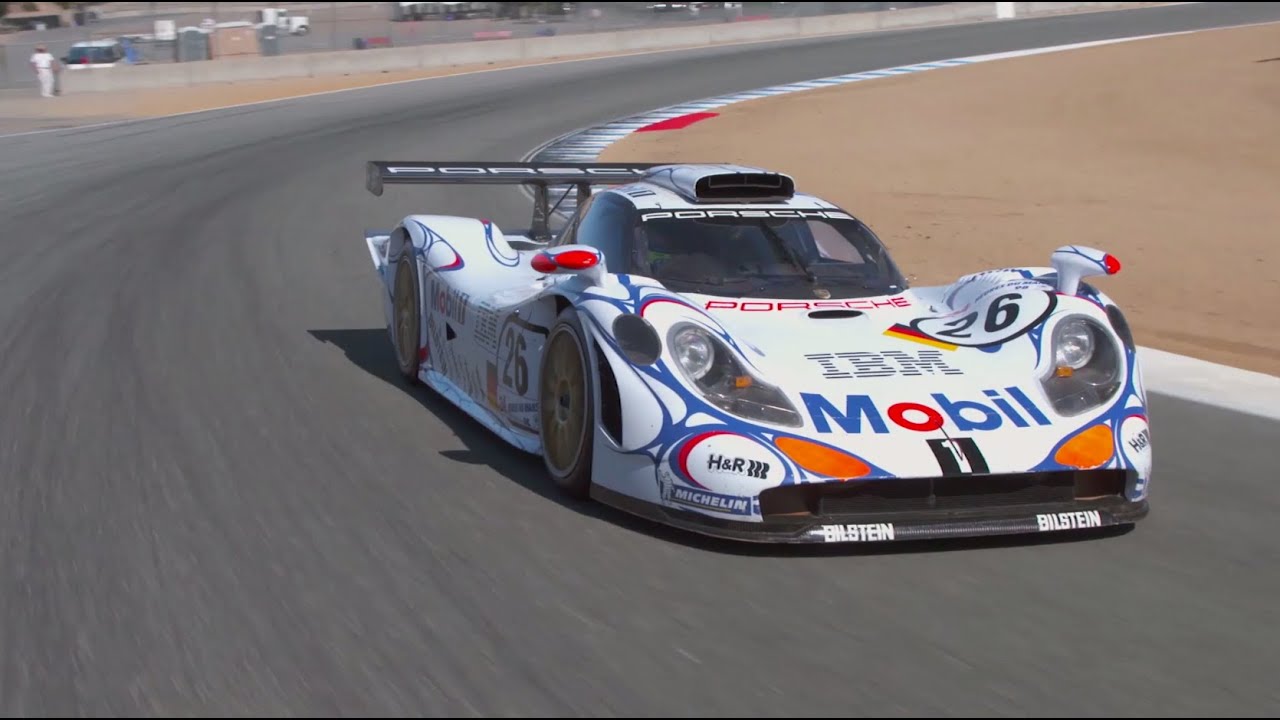 The winning Porsche GT1 in 1998 is back at it in California (video