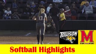 Towson vs Maryland Softball Game Highlights, April 24 2024