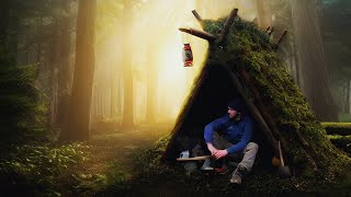 Building a Hut in the deep Forest | Bushcraft | Survival