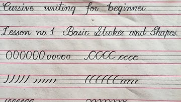 Cursive writing for beginners Lesson 1 | Basic Strokes and Shapes | Cursive handwriting practice