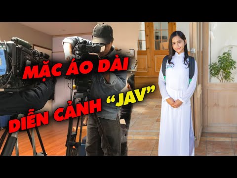 Nữ diễn viên JAV Ran Sakita gốc Việt mặc áo dài đóng cảnh người lớn Nhật Bản