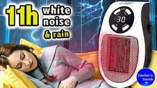 White noise, fall asleep instantly, heavy rain noise, heater noise for sleeping, studying, relaxing