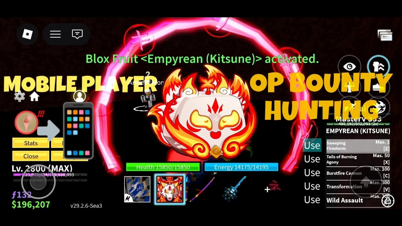 Emperyian Kitsune is too OP. Mobile bounty hunting/pvp clips. #bloxfruits #kitsune 