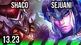 SHACO vs SEJU (JNG) | Rank 5 Shaco, 7/1/5, 1.9M mastery, 800+ games | KR Grandmaster | 13.23