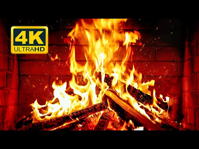 🔥 Cozy Fireplace 4K (12 HOURS). Fireplace with Crackling Fire Sounds. Crackling Fireplace 4K class=