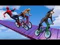 EXTREME RACES! (Funny Superhero Contest Videos w/ Harley Quinn Joker Spiderman BMX CARS Motorcycles)