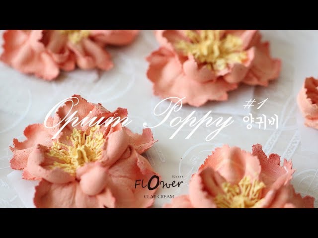 양귀비 poppy 파이핑 (clay cream korea flower : 앙금 버터크림 플라워 butter cream flower