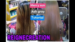 MERRY SUN HAIR COLOR (ASH GREY) COLORING BRAZILLIAN TUTORIAL (BLEACH HAIR)