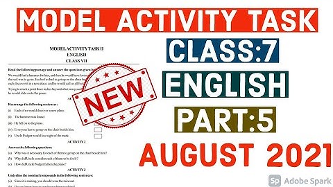 Model Activity Task Class 7 ইংরেজী English Part 5 August 2021 Full Solution