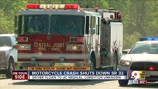 Motorcycle crash shuts down Ohio Route 32