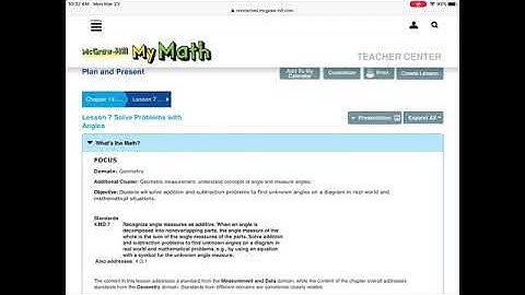 Chapter 14 Lesson 7 Solving Problems with Angles