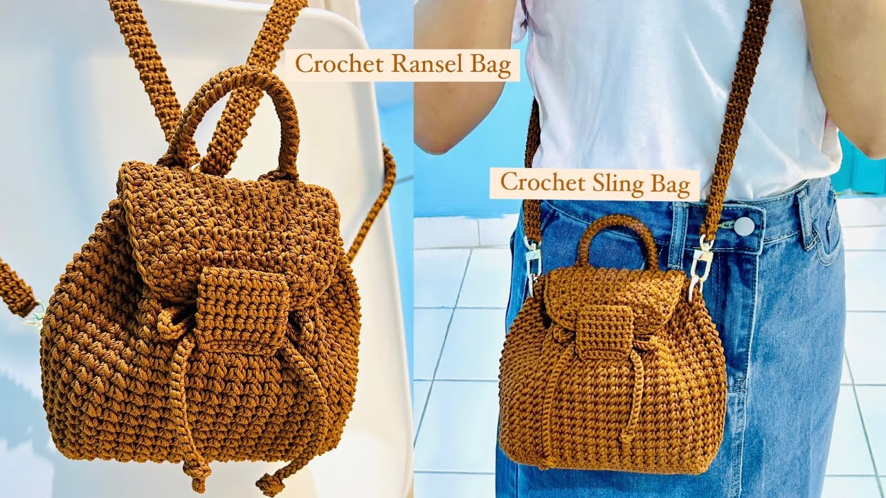 Crochet Ransel Bag or Crochet Sling Bag🤔, Crochet Bag 2in1