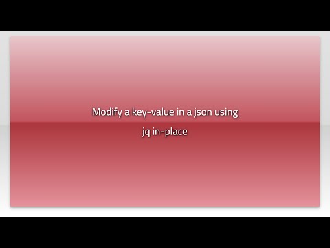 Modify a key-value in a json using jq in-place