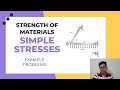 Strength of Materials - Simple Stresses Example Problems (Recorded Online Class)