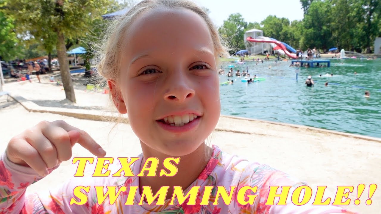 Spring Fed Texas Water Park!! (Burgers Lake) Water Slides, Trapeze