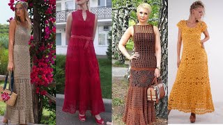 very latest demanding crochet long maxi dress designs