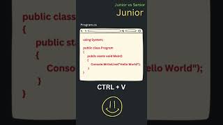Junior vs Senior developer coding a Hello World! #shorts