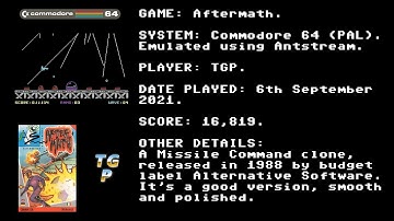 Aftermath - C64 (Antstream) - 16,819 points.