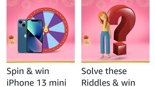 Amazon Gaming Weekend Quiz, Solve riddles and win,  Weekend spin and win, win iPhone 13,October Quiz screenshot 5