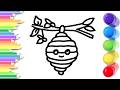 How To Draw cute Honey Drawing, Painting &amp; Coloring For Kids and Toddlers_ Child Art 🐋🌈🎨