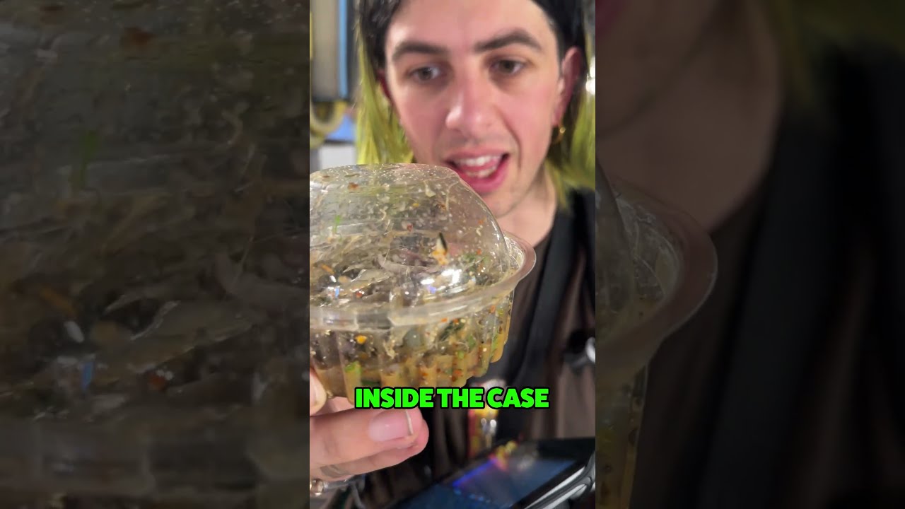 Eating Live Jumping Shrimp Salad In Thailand