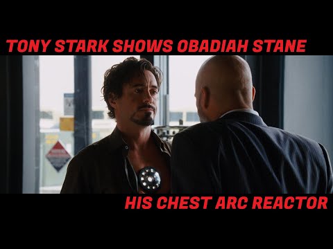 Tony Stark Shows Obadiah Stane His Chest Arc Reactor Mark I