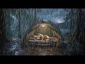 CAMPING In HEAVY RAIN FOREST STORM | Cozy Warm Tent &amp; Relaxing Rain Sounds