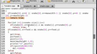 Ncurses and C++ 6 - snake game (part 7) - example program 3 (for Linux!)