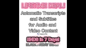 Lifetime Deal One Time Payment! Happy Scribe! Automatic Transcription Black Friday Deal!