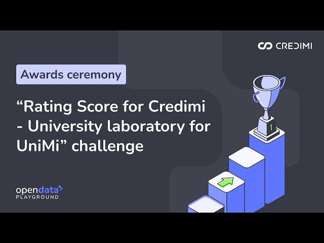 Award Ceremony - Rating Score for Credimi - University laboratory for UniMi