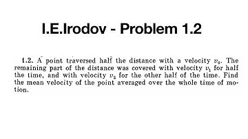 I. E. Irodov Solution to Problem 1.2  [Bengali and English] [IIT JEE Physics]