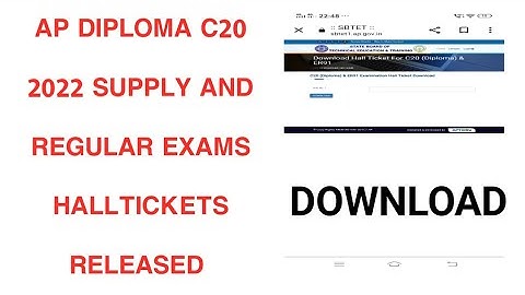 ap diploma c20 2022 exams regular and supply halltickets released| download diploma halltickets